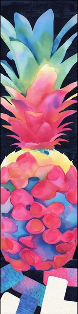 Free pineapple bookmark featuring muted neon primary colors pineapple